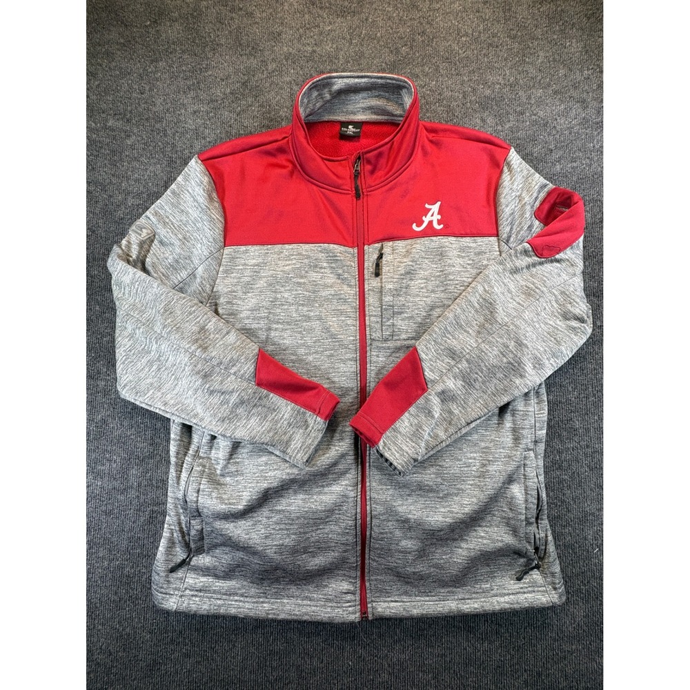 Colosseum Alabama Crimson Tide Mens XXL Full Zip Jacket Gray Red Heathered NCAA